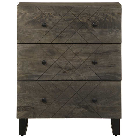 Sideboards 2 Pcs Black 60X33X75 Cm Solid Wood Mango