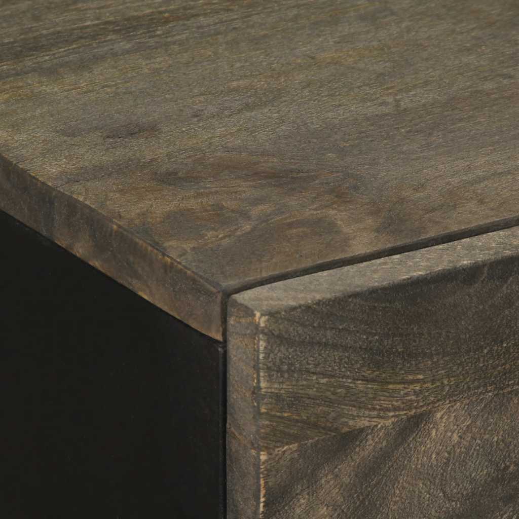 Sideboards 2 Pcs Black 60X33X75 Cm Solid Wood Mango