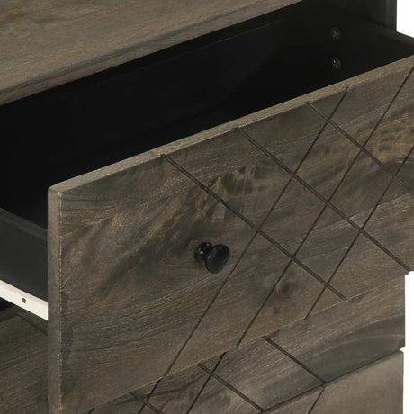 Sideboards 2 Pcs Black 60X33X75 Cm Solid Wood Mango