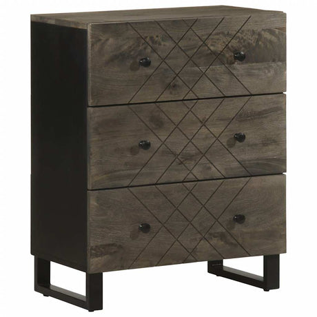 3 Piece Sideboards Black 60X33X75 Cm Solid Wood Mango
