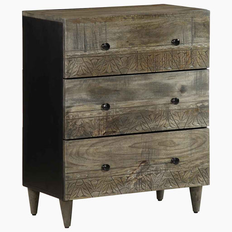 Sideboards 2 Pcs Light Grey 60X33.5X75 Cm Solid Wood Mango