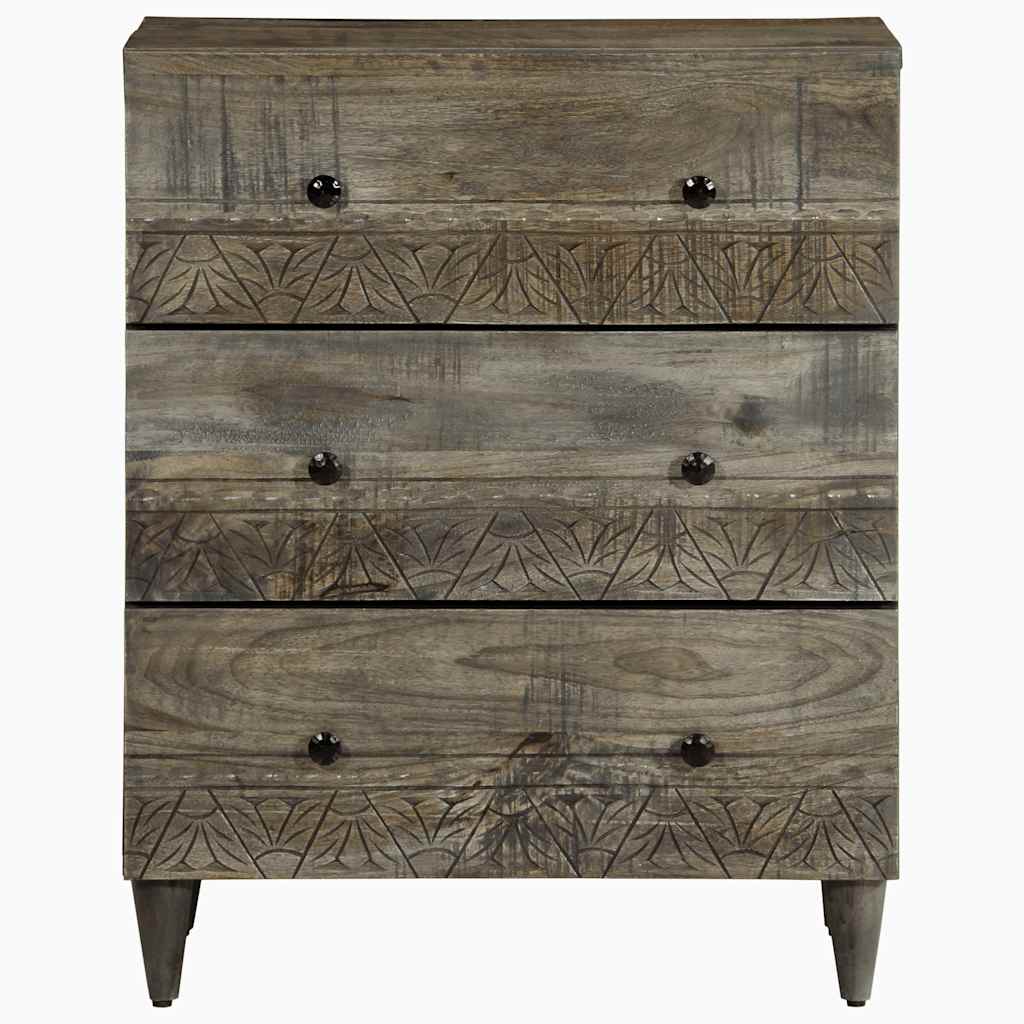 Sideboards 2 Pcs Light Grey 60X33.5X75 Cm Solid Wood Mango