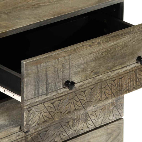 Sideboards 2 Pcs Light Grey 60X33.5X75 Cm Solid Wood Mango