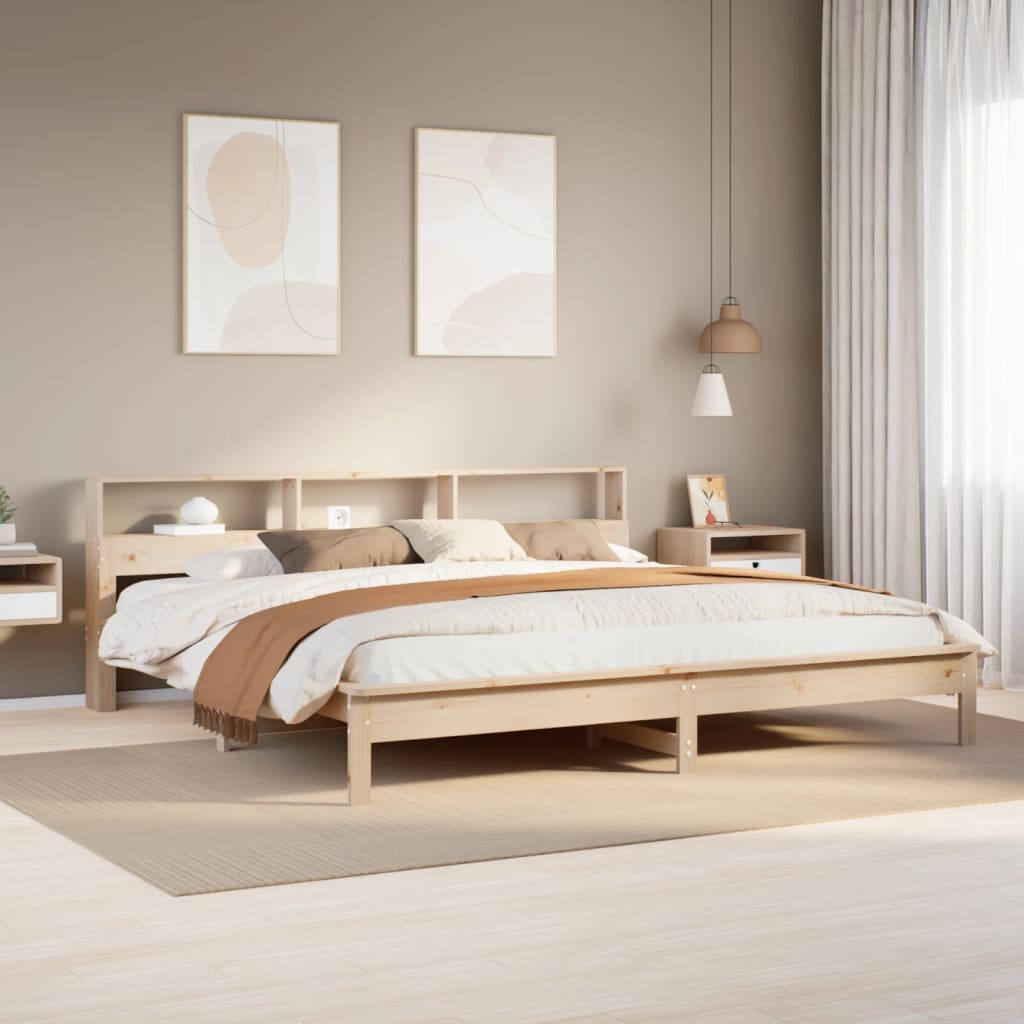 Bookcase Bed Without Mattress Solid Wood Pine