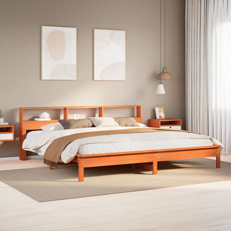 Bookcase Bed Without Mattress Solid Wood Pine
