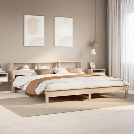 Bookcase Bed Without Mattress Solid Wood Pine