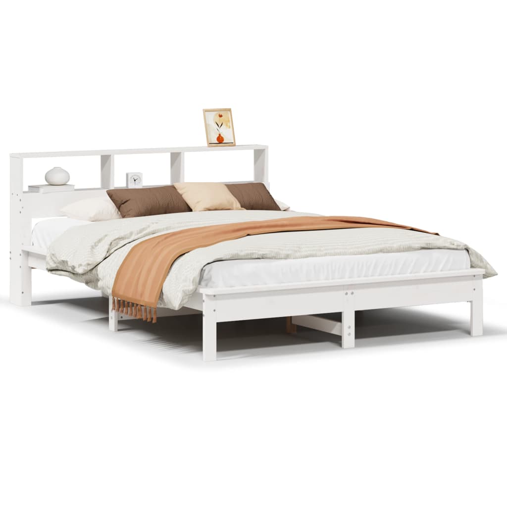 Bed Frame without Mattress White 160x200 cm Solid Wood Pine