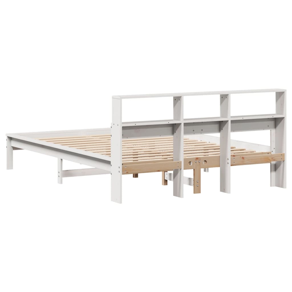 Bed Frame without Mattress White 160x200 cm Solid Wood Pine