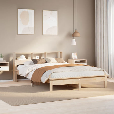 Bookcase Bed Without Mattress Solid Wood Pine