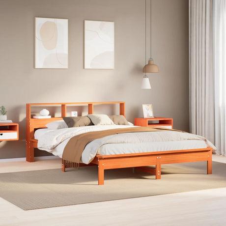 Bookcase Bed Without Mattress Solid Wood Pine