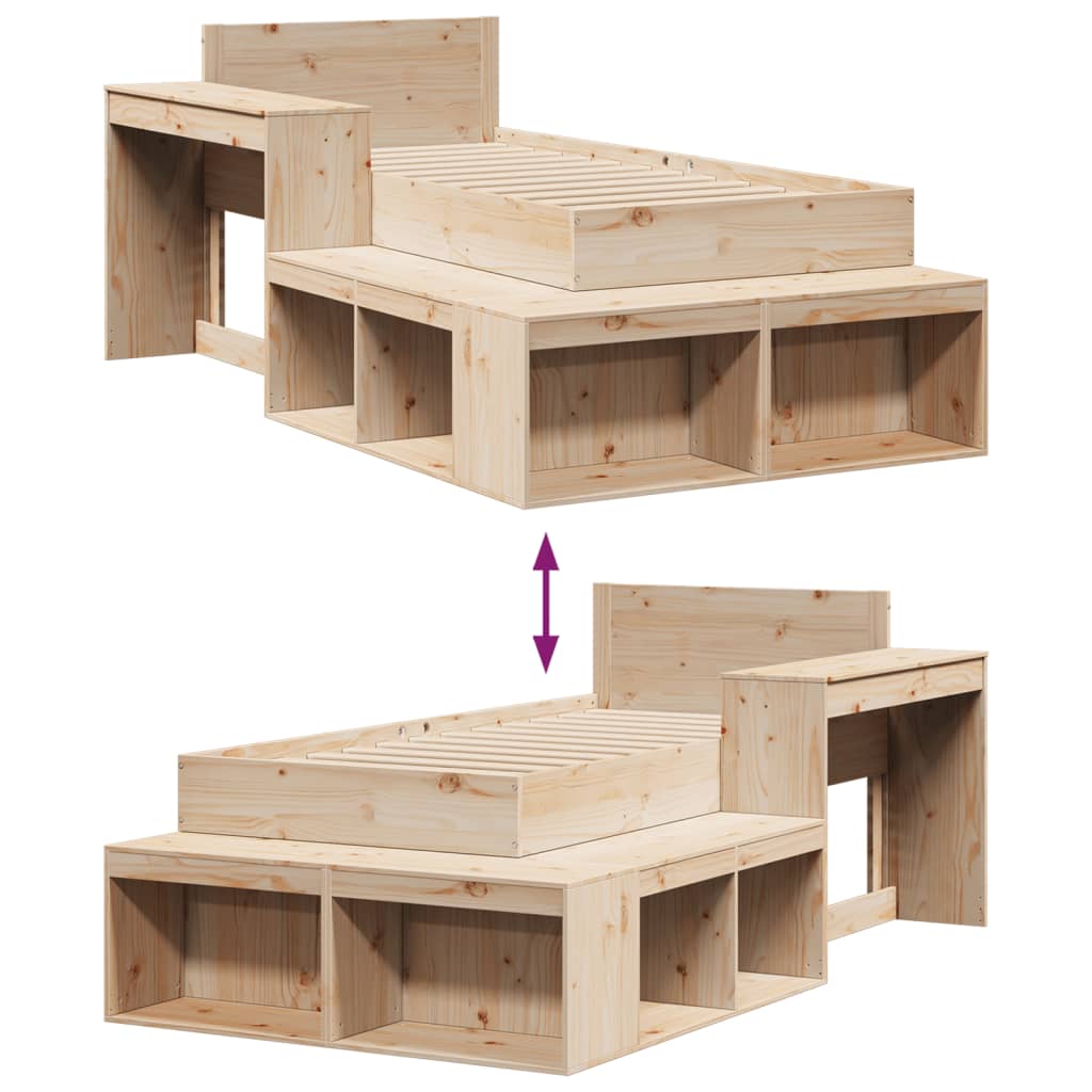 Bed Frame Without Mattress Single Solid Wood Pine