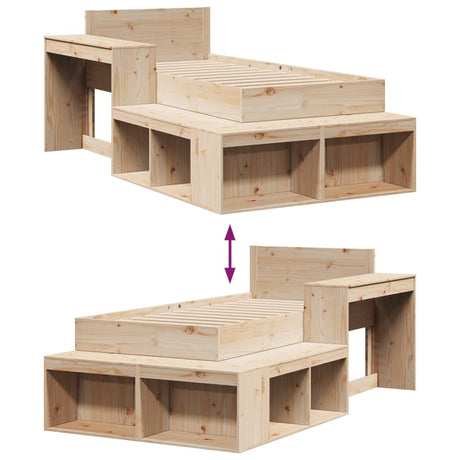 Bed Frame Without Mattress Single Solid Wood Pine