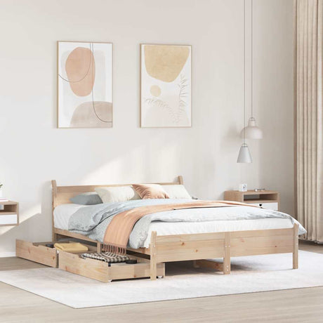 Bed Frame Without Mattress Solid Wood Pine