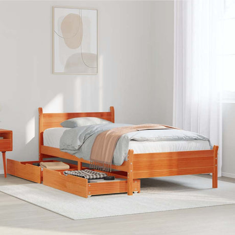 Bed Frame Without Mattress Solid Wood Pine