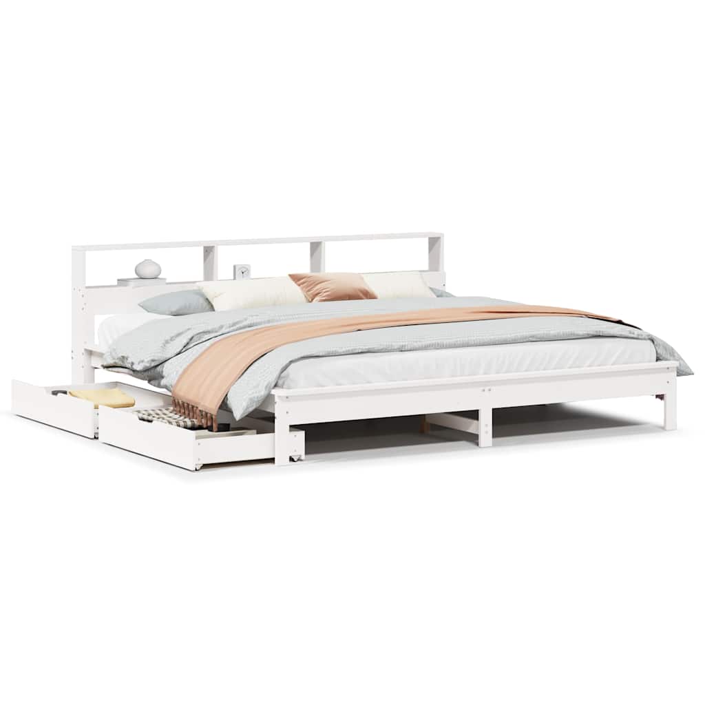 Bookcase Bed Without Mattress Solid Wood Pine