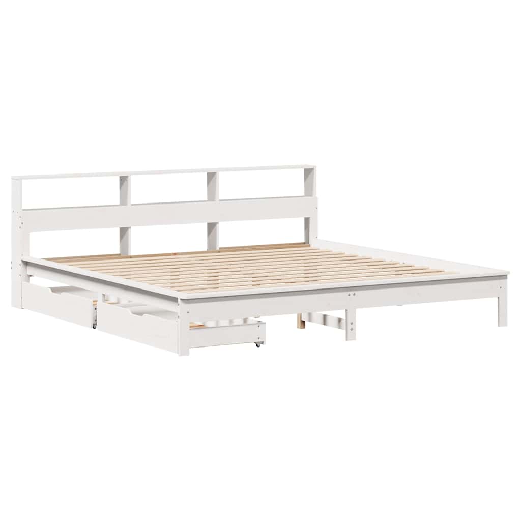 Bookcase Bed Without Mattress Solid Wood Pine