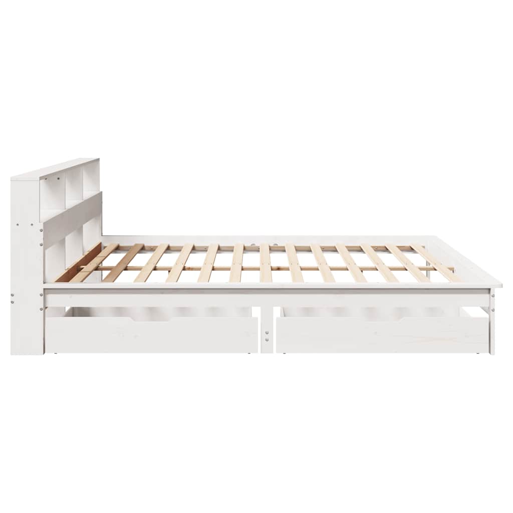 Bookcase Bed Without Mattress Solid Wood Pine