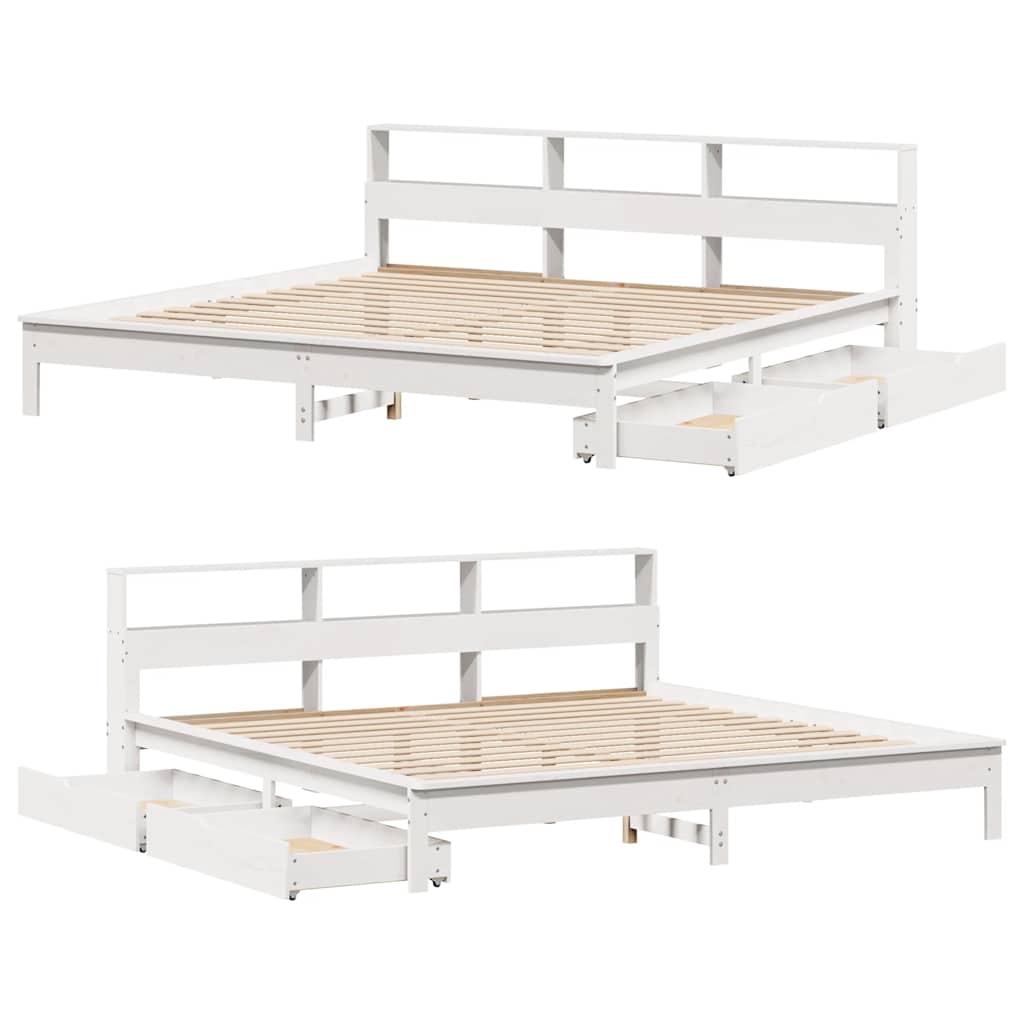 Bookcase Bed Without Mattress Solid Wood Pine