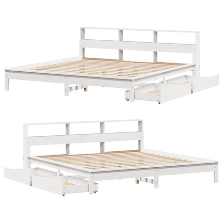 Bookcase Bed Without Mattress Solid Wood Pine