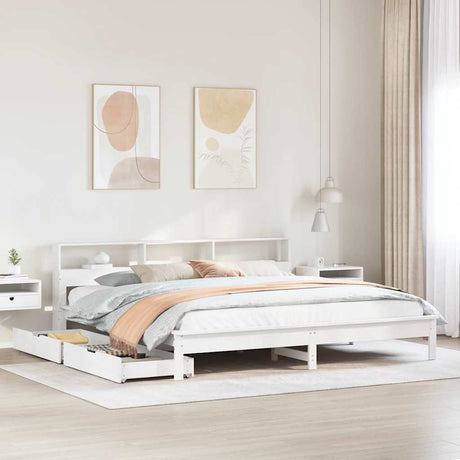 Bookcase Bed Without Mattress Solid Wood Pine