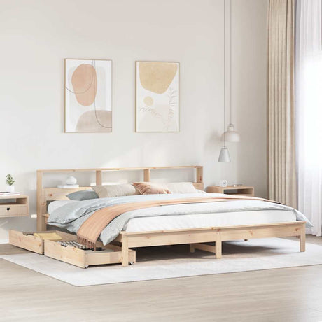 Bookcase Bed Without Mattress Solid Wood Pine