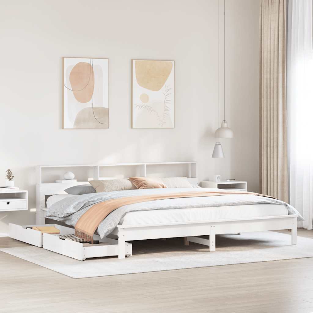 Bookcase Bed Without Mattress Solid Wood Pine
