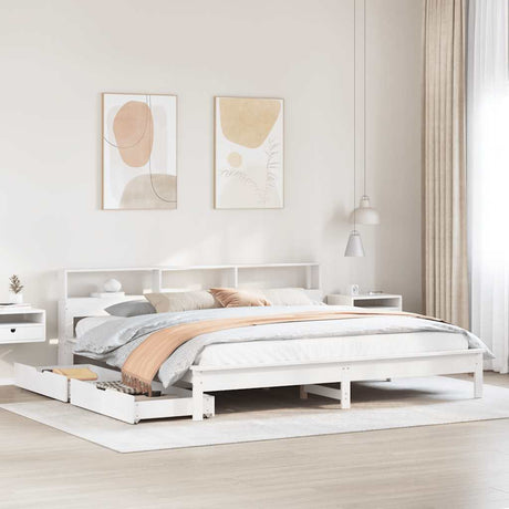 Bookcase Bed Without Mattress Solid Wood Pine