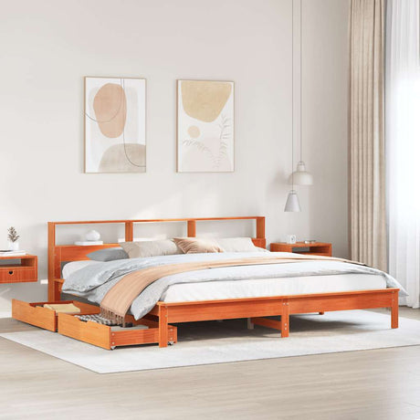 Bookcase Bed Without Mattress Solid Wood Pine