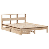 Bookcase Bed without Mattress 160x200 cm Solid Wood Pine