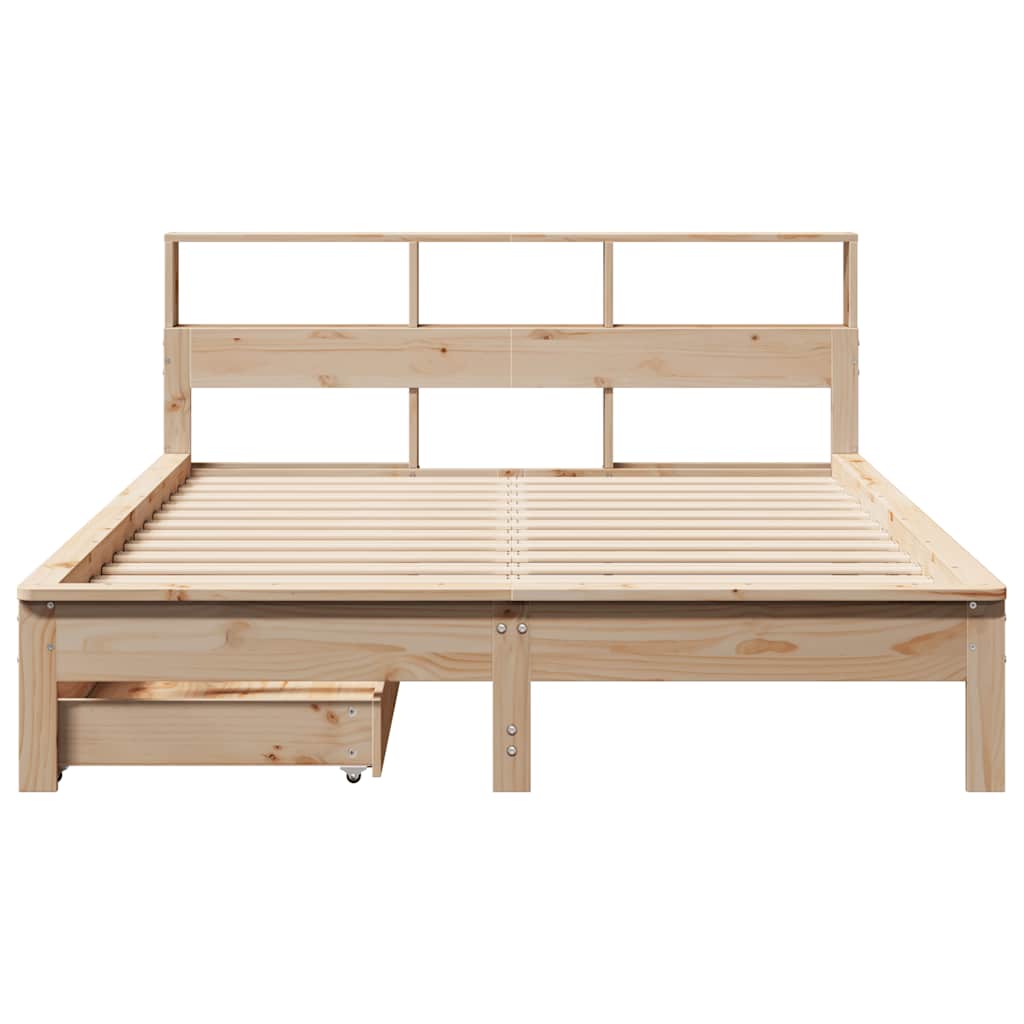 Bookcase Bed without Mattress 160x200 cm Solid Wood Pine
