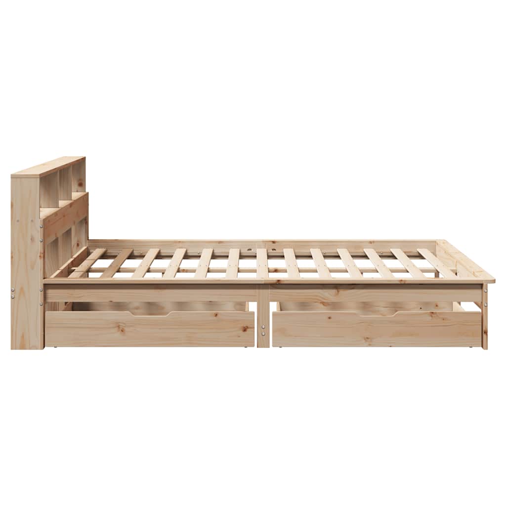 Bookcase Bed without Mattress 160x200 cm Solid Wood Pine