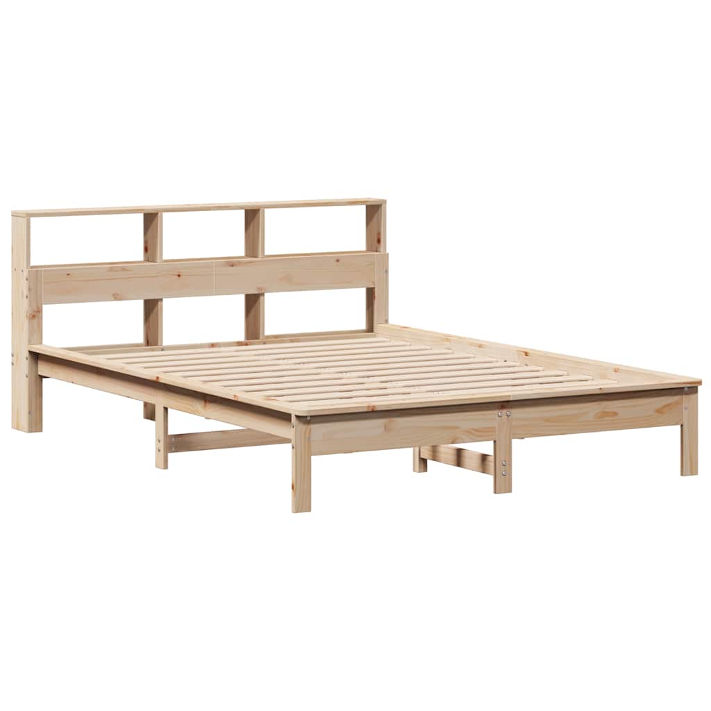 Bookcase Bed without Mattress 160x200 cm Solid Wood Pine