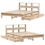 Bookcase Bed without Mattress 160x200 cm Solid Wood Pine