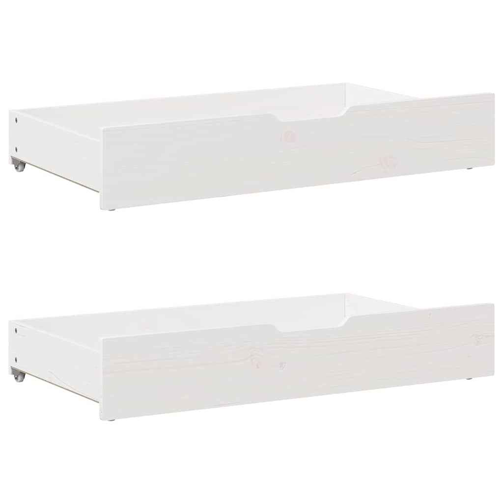 Bookcase Bed without Mattress White 150x200 cm King Size Solid Wood Pine