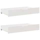 Bookcase Bed without Mattress White 150x200 cm King Size Solid Wood Pine