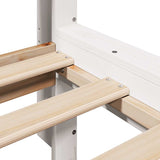 Bookcase Bed without Mattress White 150x200 cm King Size Solid Wood Pine