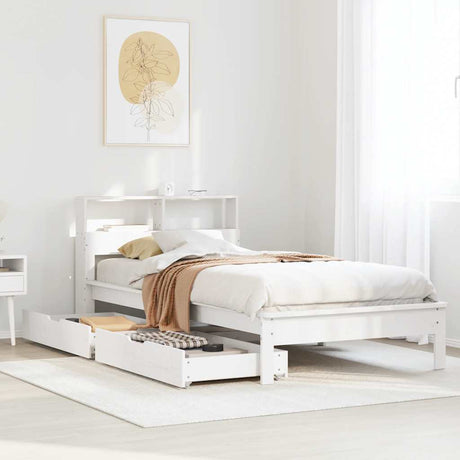 Bookcase Bed Without Mattress Solid Wood Pine