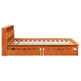 Bookcase Bed without Mattress Wax Brown 140x190 cm Solid Wood Pine