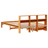 Bookcase Bed without Mattress Wax Brown 140x190 cm Solid Wood Pine