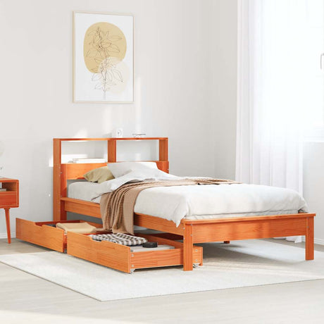 Bookcase Bed Without Mattress Solid Wood Pine