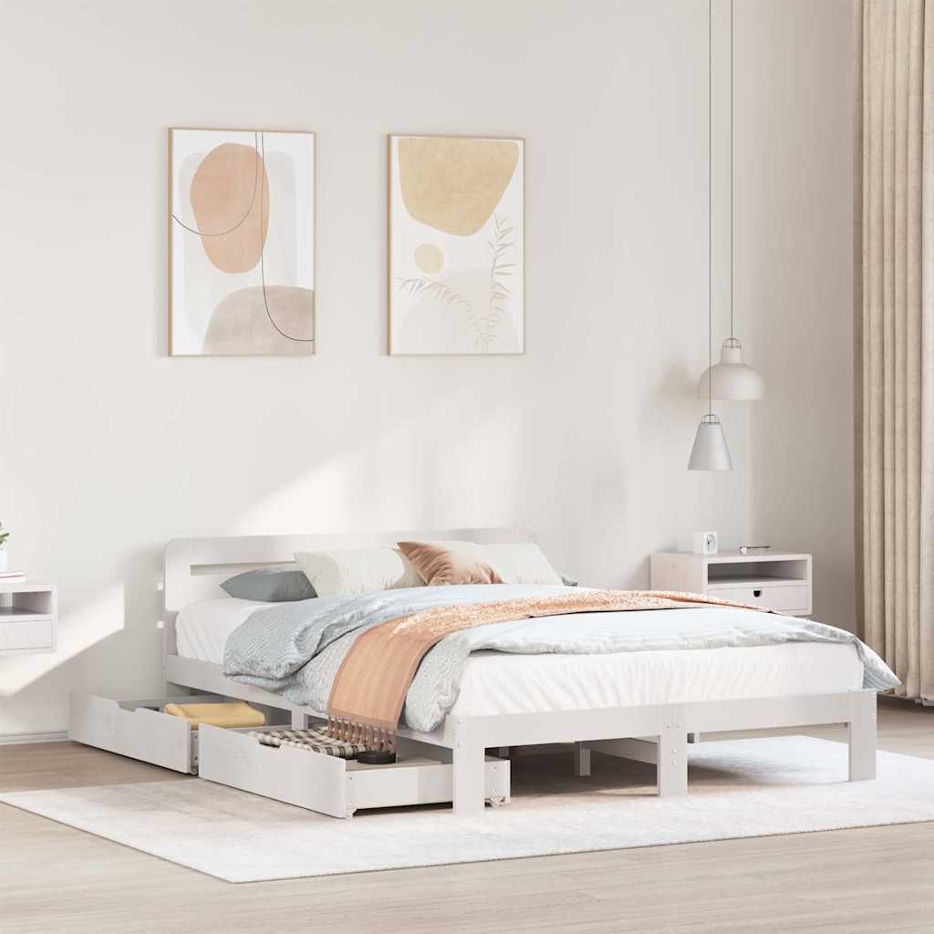 Bed Frame Without Mattress Solid Wood Pine