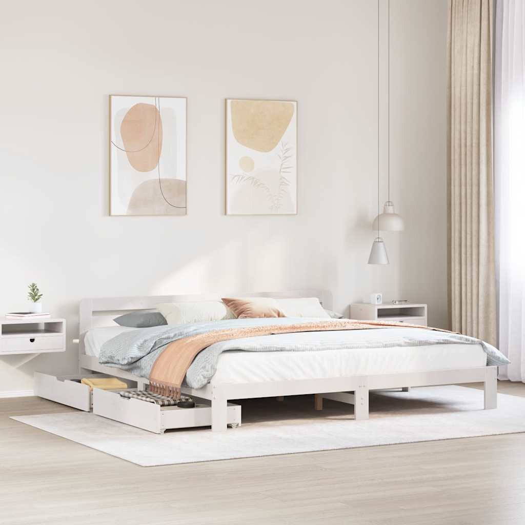 Bed Frame Without Mattress Solid Wood Pine