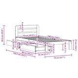 Bed Frame without Mattress White 75x190 cm Small Single Solid Wood Pine