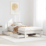 Bed Frame without Mattress White 75x190 cm Small Single Solid Wood Pine