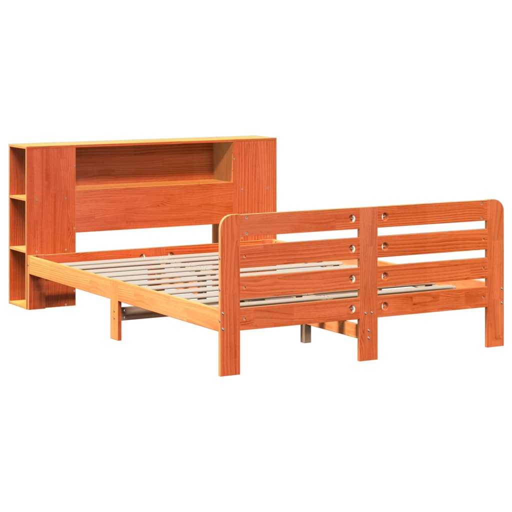Bed Frame without Mattress Wax Brown 120x200 cm Solid Wood Pine