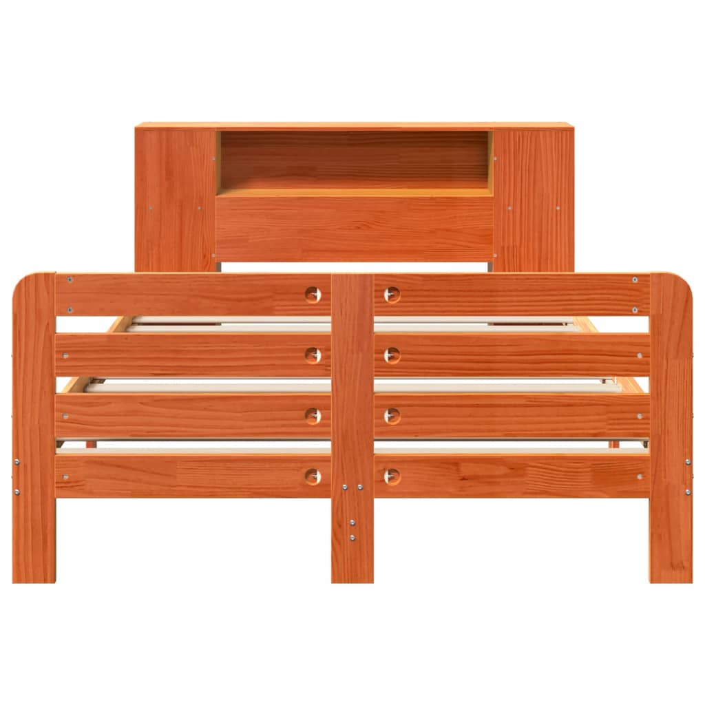 Bed Frame without Mattress Wax Brown 120x200 cm Solid Wood Pine