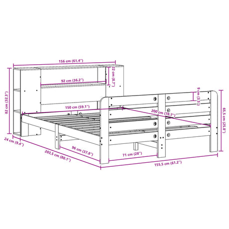 Bed Frame Without Mattress King Size Solid Wood Pine