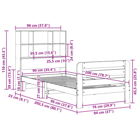 Bed Frame Without Mattress Solid Wood Pine