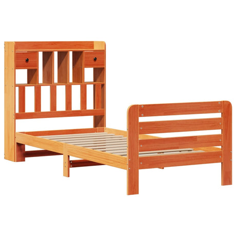 Bookcase Bed Without Mattress Solid Wood Pine