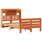 Bookcase Bed without Mattress Wax Brown 120x200 cm Solid Wood Pine